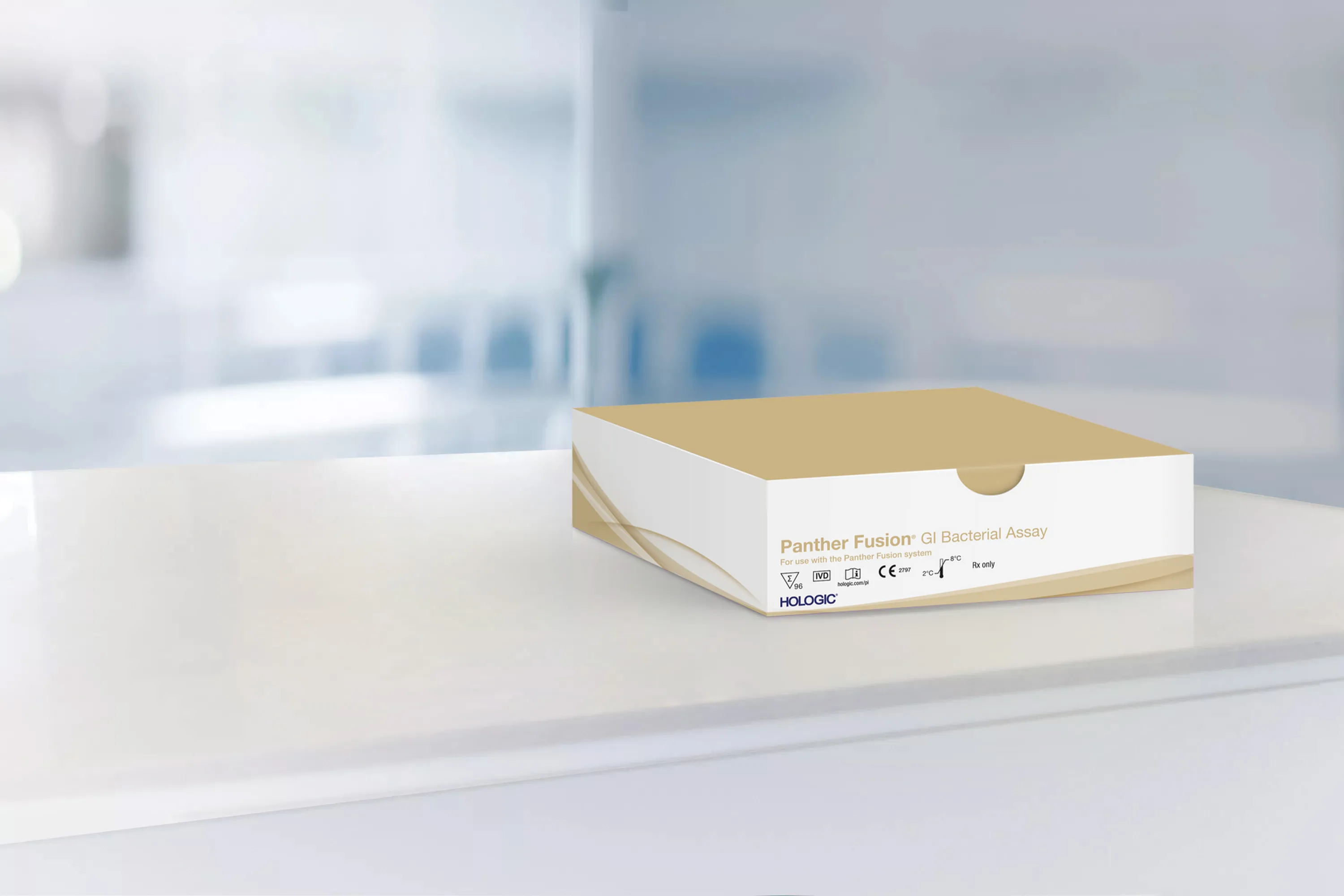 Analysförpackning på bord i laboratoriemiljö