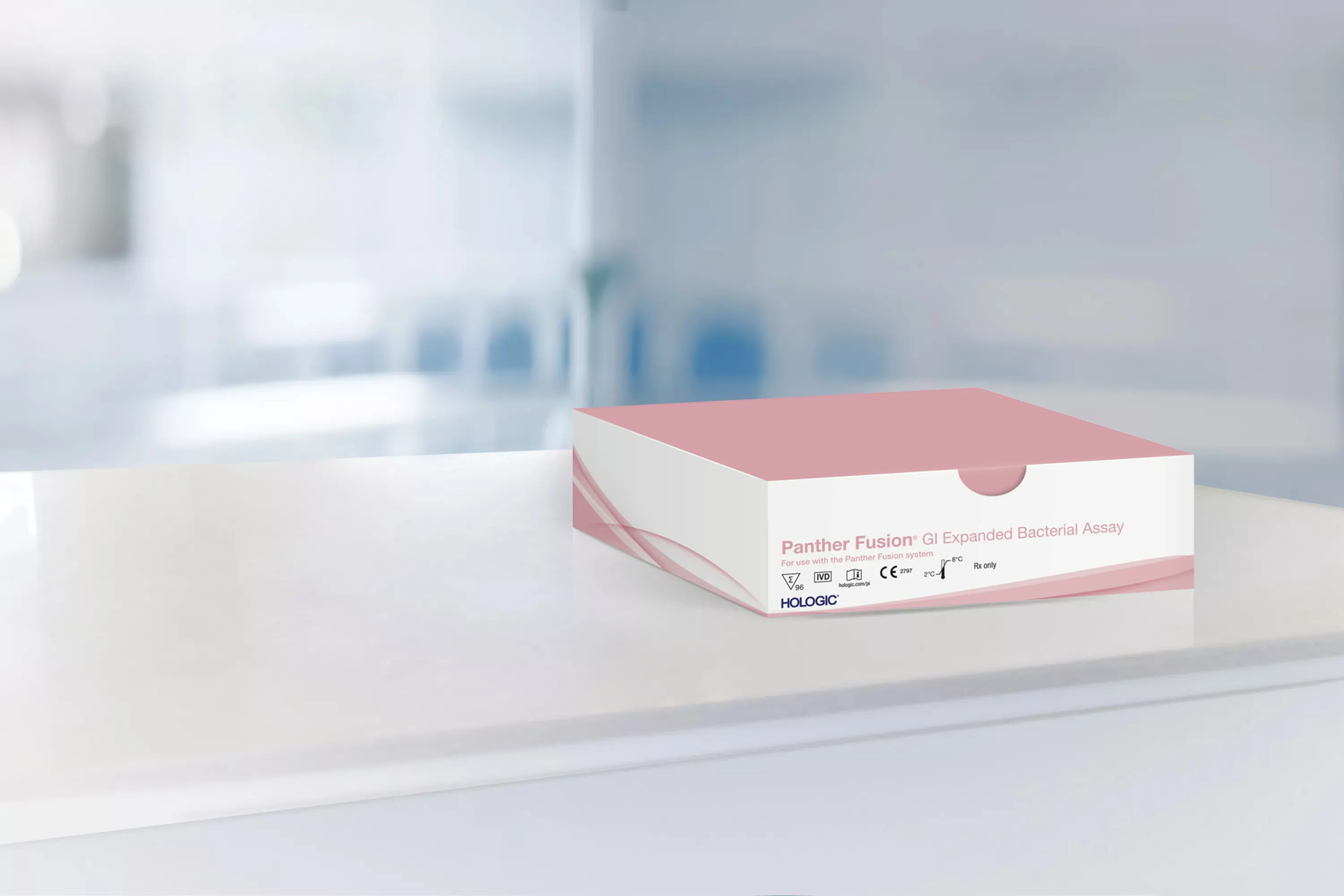 Analysförpackning på bord i laboratoriemiljö