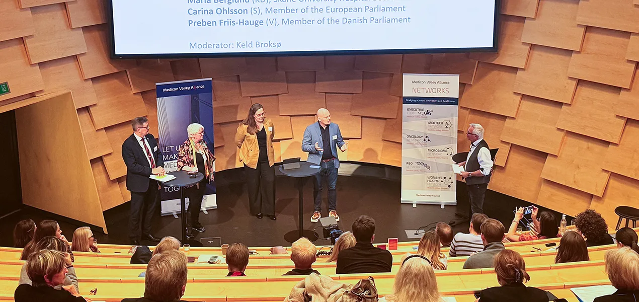 Paneldiskussion med några av Öresundsregionens mest inflytelserika sjukvårdspolitiker, Preben Friis-Hauge, Carina Ohls