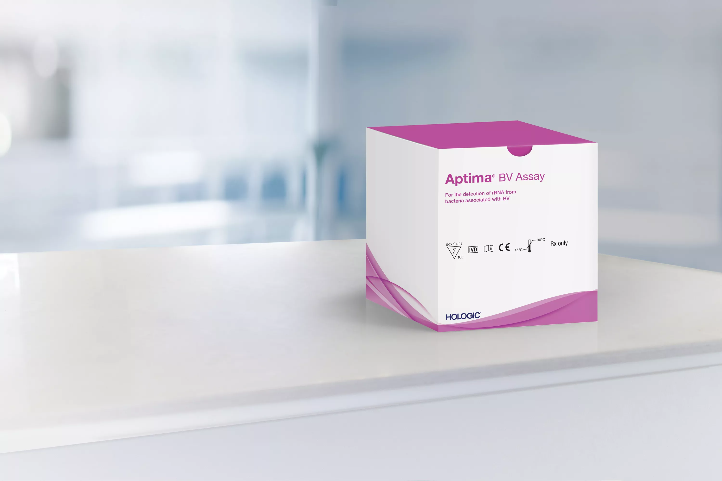 Analysförpackning mot laboratoriebakgrund