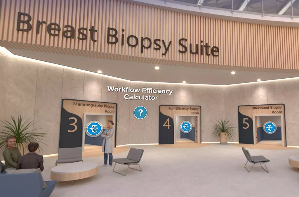 Patient besöker bröstbiopsimottagning