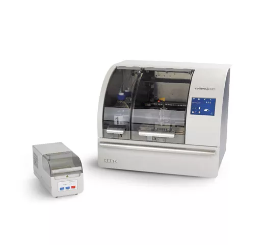 Cellient® Automated Cell Block System mot vit bakgrund