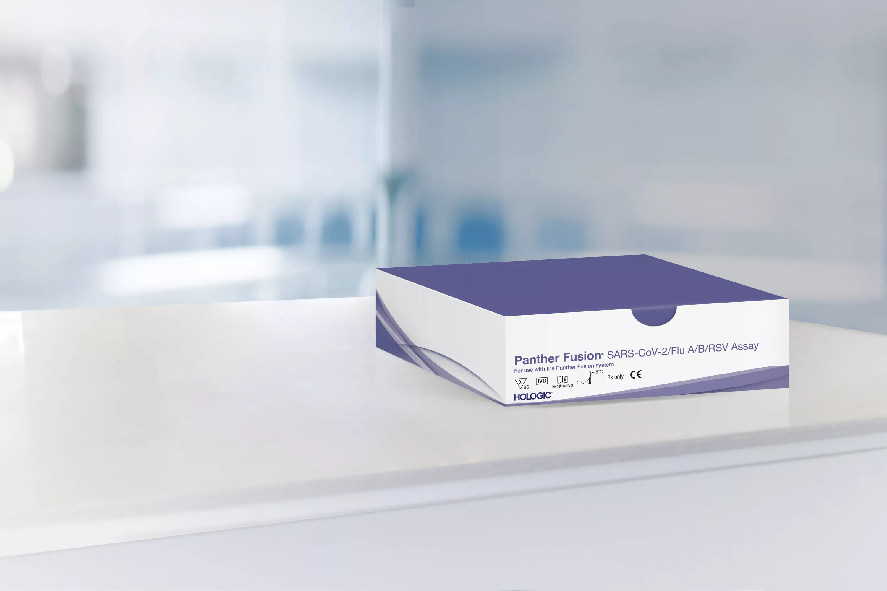 Analysförpackning mot laboratoriebakgrund